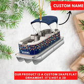 Personalized Pontoon Boat Christmas Ornament, Pontoon Car Ornament, Gift for Bowriders, Wake Boats,Pontoon Lover Gift (Pontoon 7)